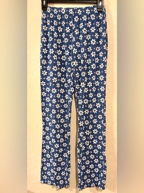 Vintage Billabong Blue Floral Pants Y2K Beach Lounge Elastic Waist - Size XS/S